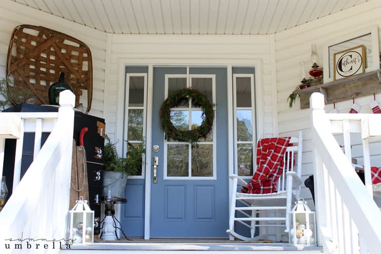 This super simple and rustic Christmas front porch is not only easy to put together, but also amazing on your wallet as well. All you need is a few items!