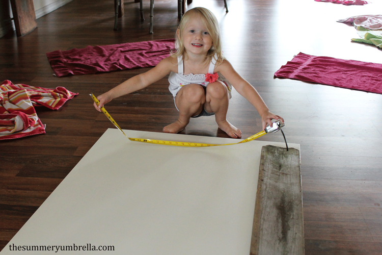 It's nice to have your little helper around when you're doing DIY projects like this reclaimed wood paneled door!