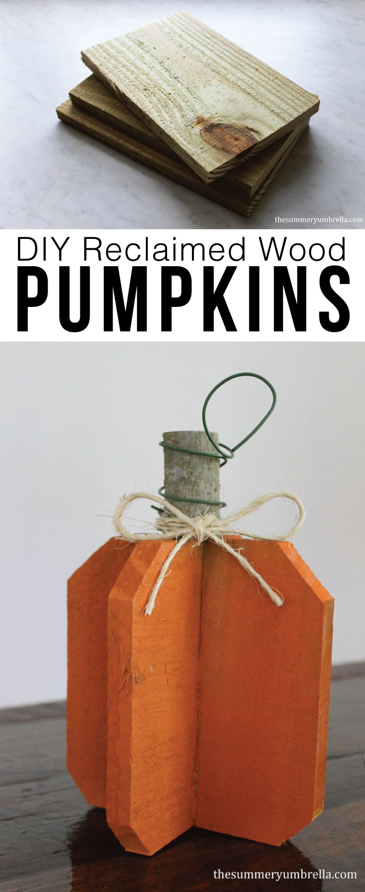 Create your own DIY reclaimed wood pumpkins with just a few simple materials. Let me show you how now!