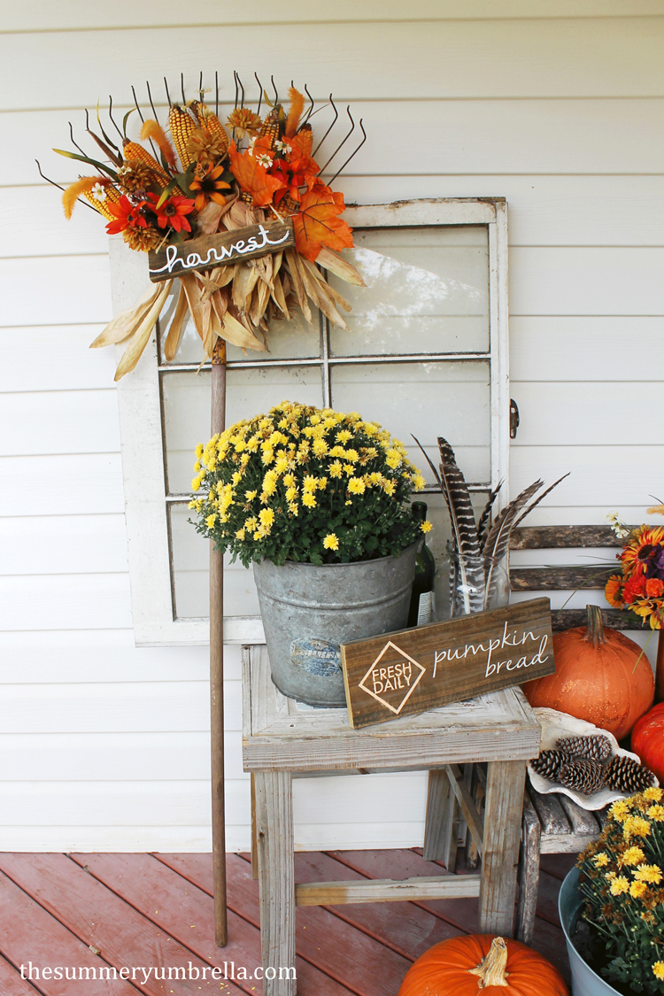 diy fall rake decorations