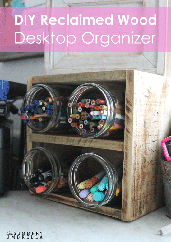 Organizing can sometimes be a little difficult, but with this DIY reclaimed wood desktop organizer it'll definitely assist you accomplish this feat!