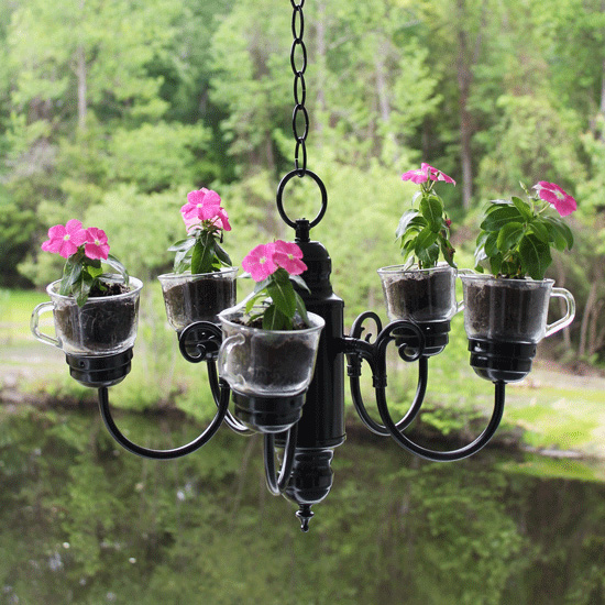 How to Brighten Your Space with a DIY Flower Planter Chandelier