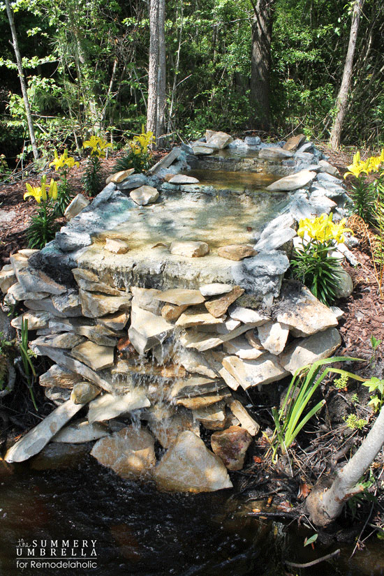 how to build a pond waterfall step by step