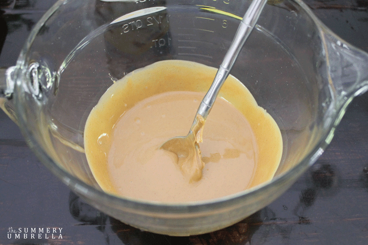 melted peanut butter