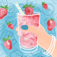 strawberry smoothie illustration