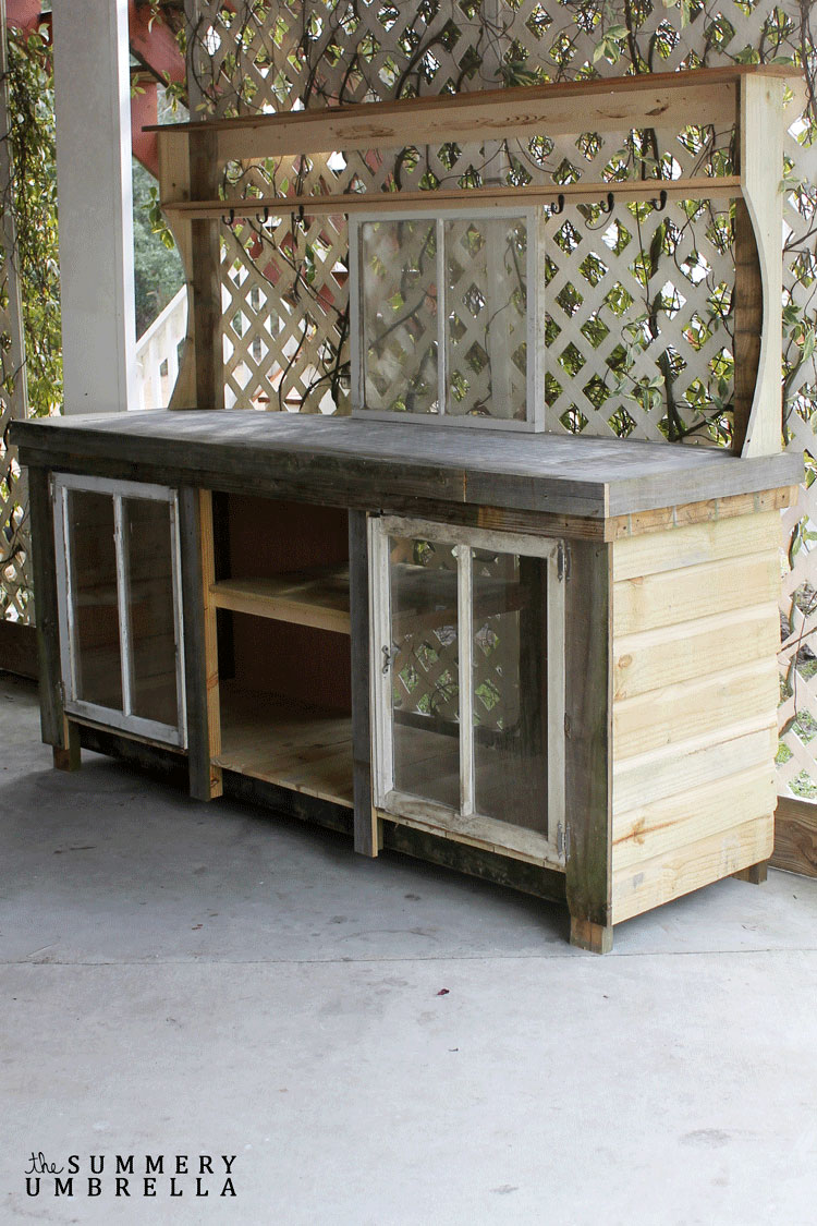 reclaimed wood diy potting bench