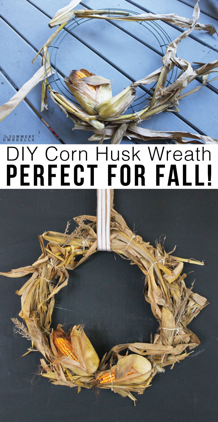 This super easy DIY Corn Husk Wreath is not only gorgeous, but can also be used throughout the fall season. Gotta love that!