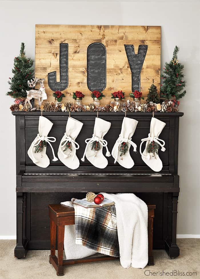 rustic christmas mantle ideas