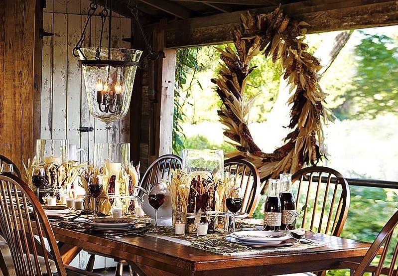thanksgiving table rustic setting decorating decor outdoor dinner fall decoration barn pottery classic tablescape settings natural inspiration holidays decorations arrangements