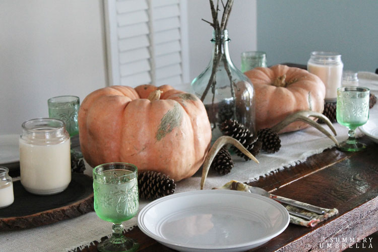 rustic peach and green thanksgiving table ideas