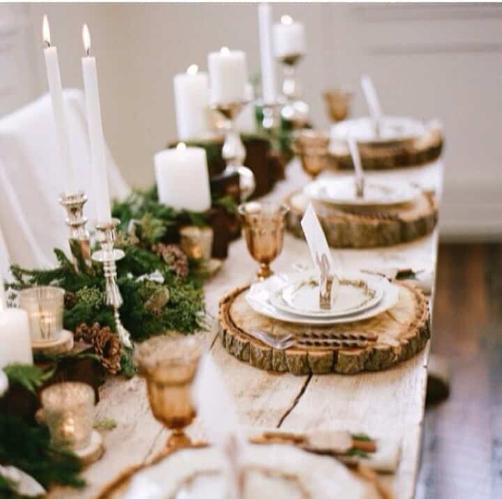 rustic christmas wood centerpiece