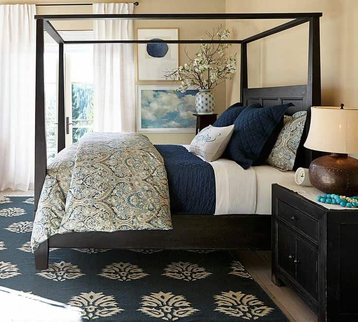 Unique Navy Blue And Gold Bedroom Ideas for Simple Design