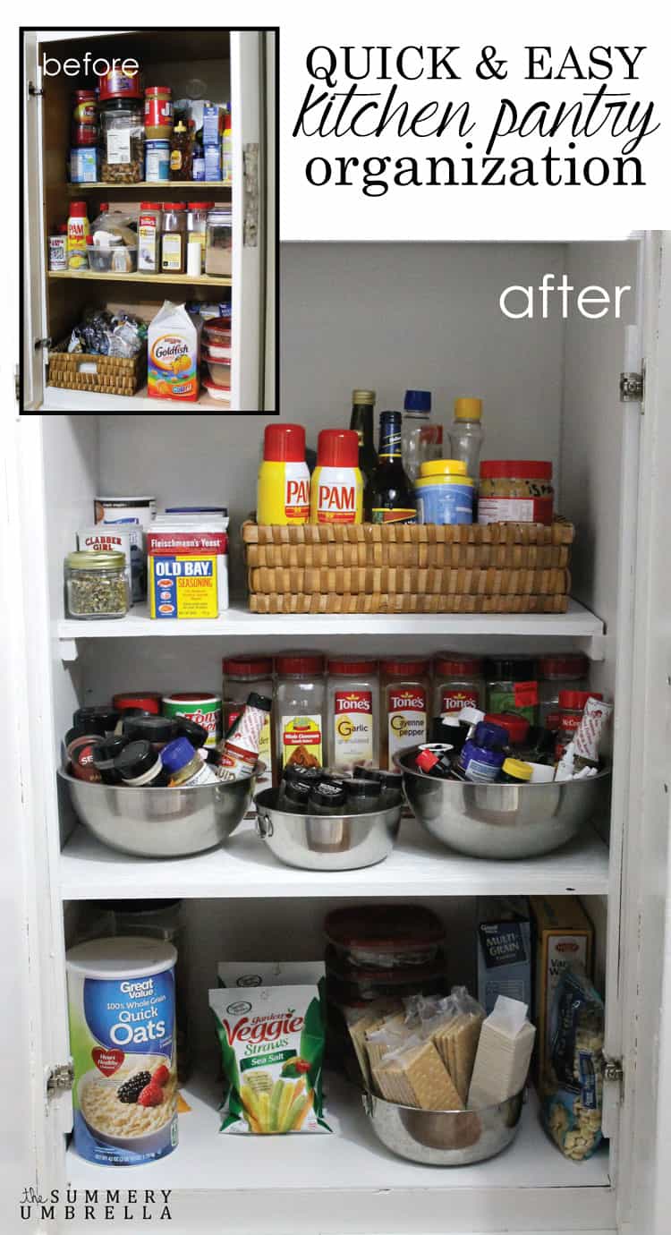 Quick and Easy Kitchen Pantry Organization | The Summery Umbrella