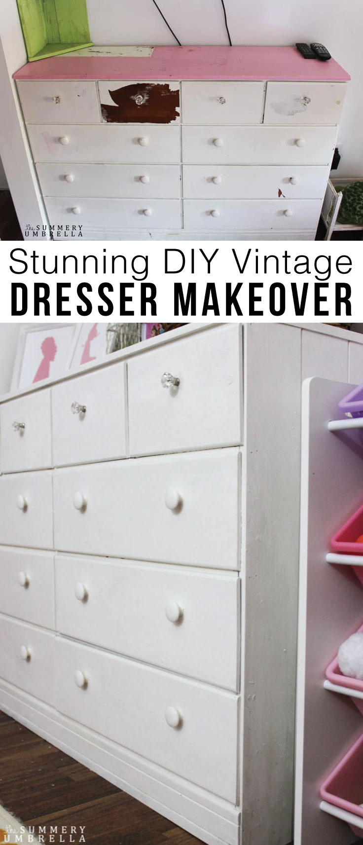 Do you have a dresser that desperately needs a little TLC? Then you'll definitely want to stop on by to see this Vintage Dresser Makeover that is super easy