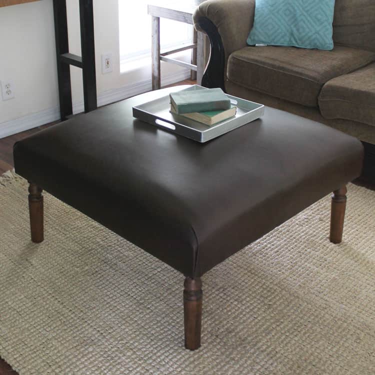 Our DIY Leather Ottoman for Large Spaces