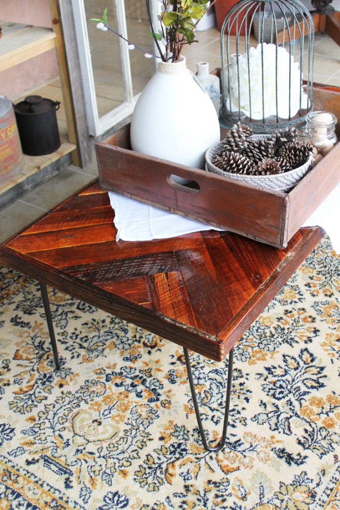 Super Easy DIY Herringbone Coffee Table with Hairpin Legs The Summery