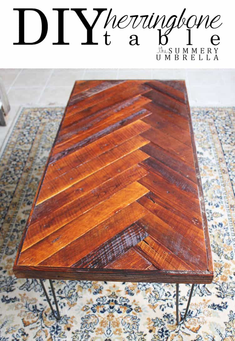 Super Easy DIY Herringbone Coffee Table The Summery Umbrella