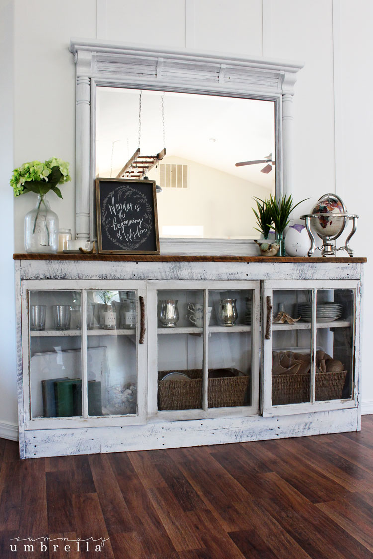 Don't you love the power of paint? I decided to give my rustic coffee station a makeover, and I'm in love. Learn how to paint the easy way! #diycoffeestation #coffeestation #coffeetable #coffeebar