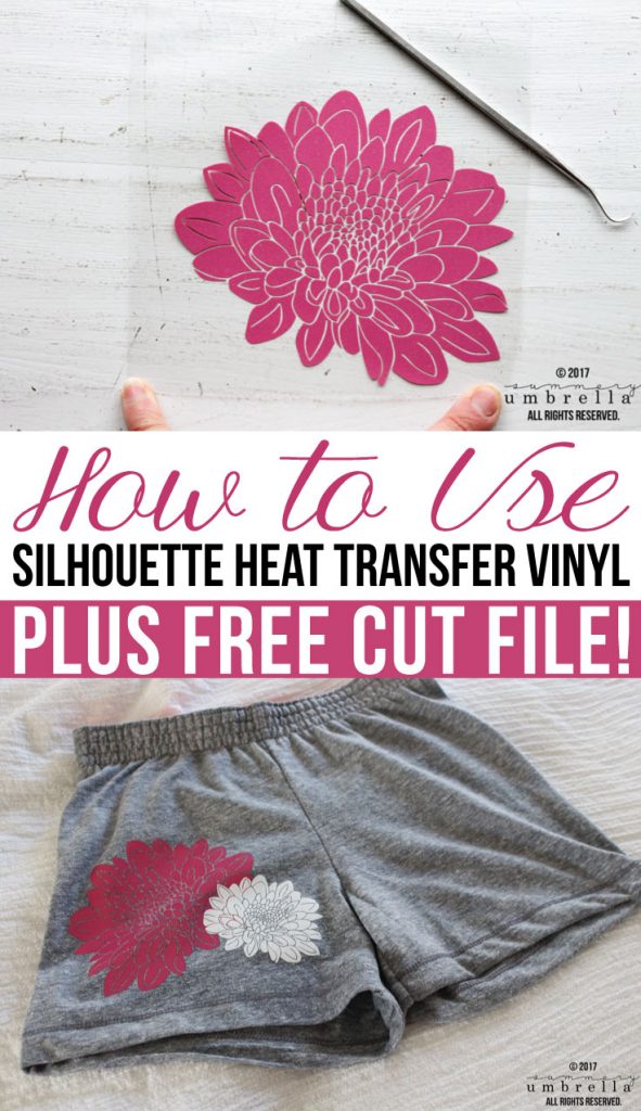 How to Use Silhouette Heat Transfer Vinyl PLUS Free Flower SVG Cut File