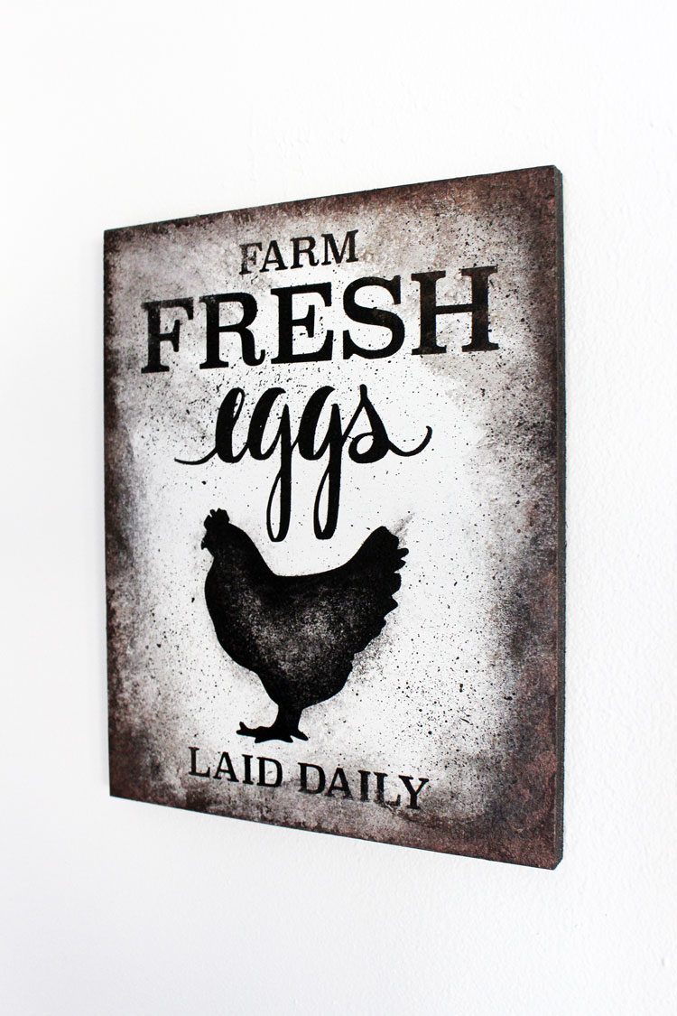 Create Your Own Diy Farm Fresh Eggs Sign With A Faux Metal Finish