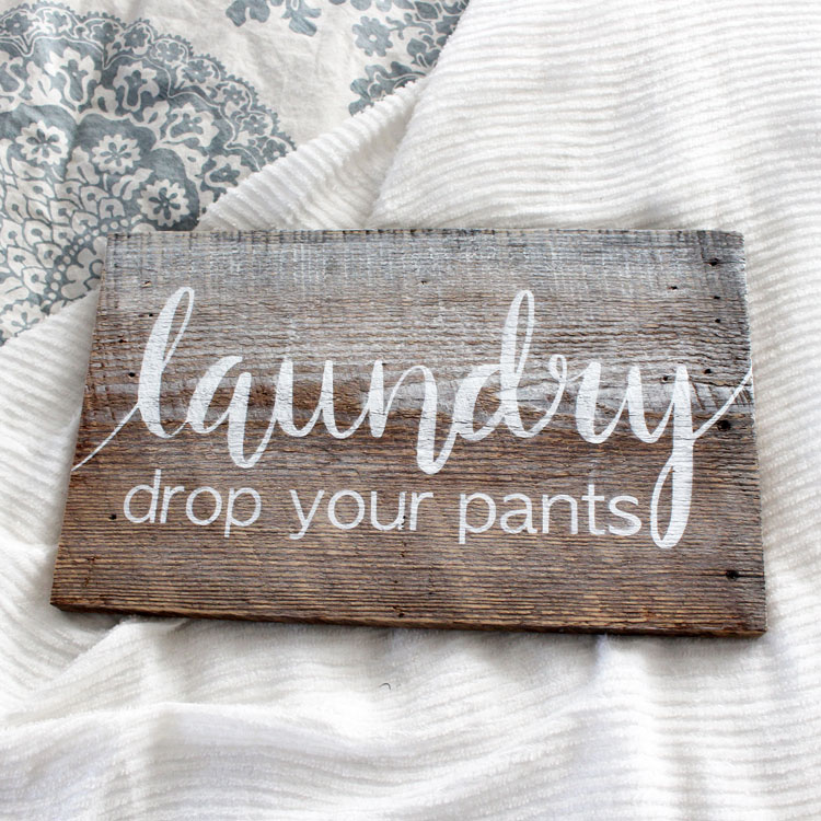 diy laundry wood sign