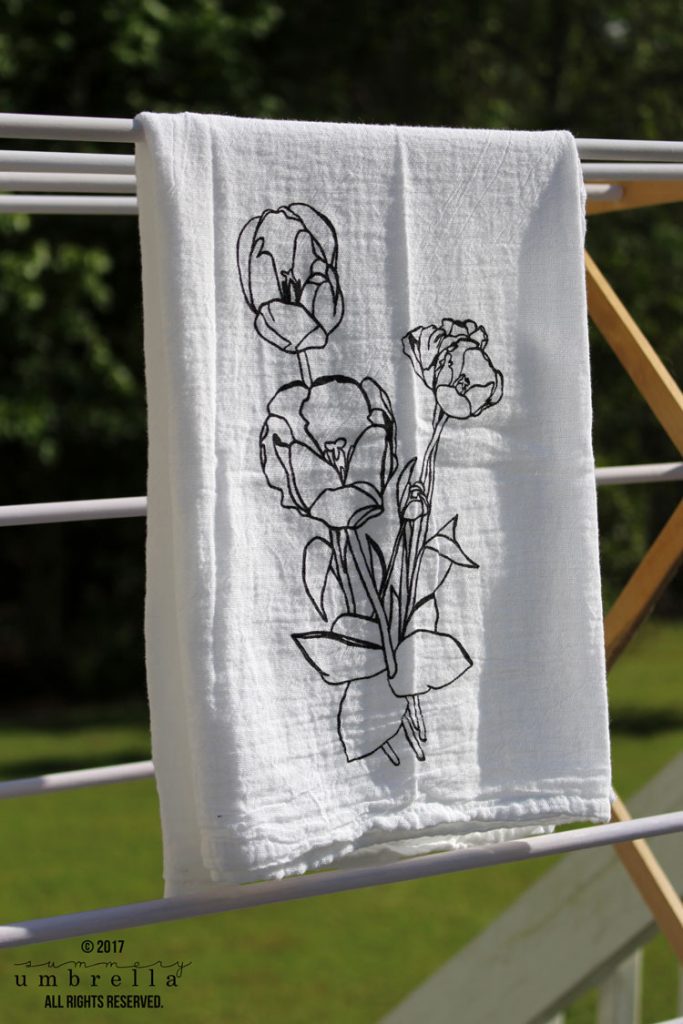 How to Screen Print a Custom Tea Towel: FREE Tulip SVG File