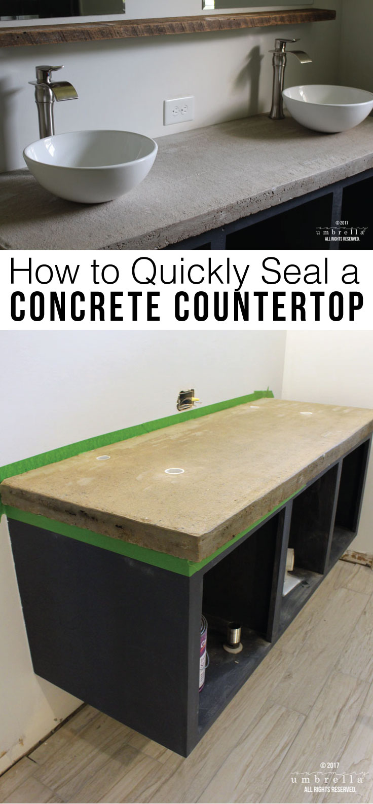 Do you love that industrial look of a concrete countertop, but not sure how well it would hold up? Let me show you how seal it up to get this look NOW!