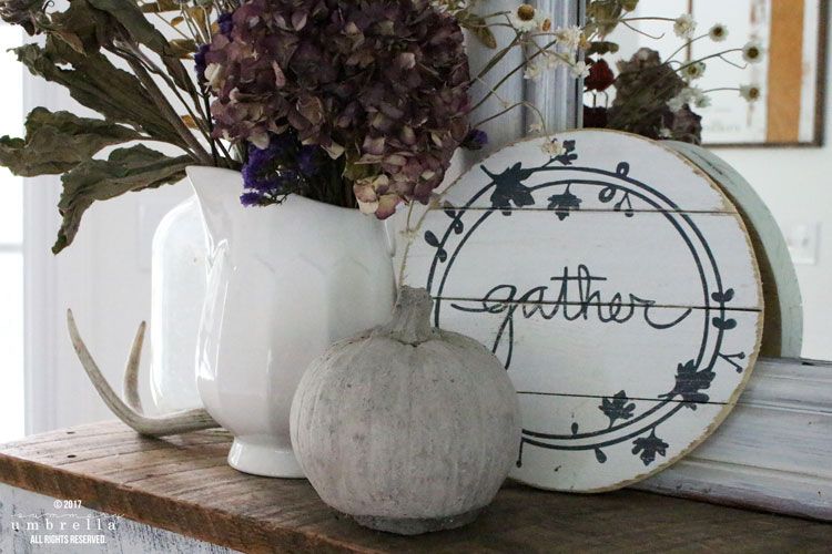 gather wood fall sign 