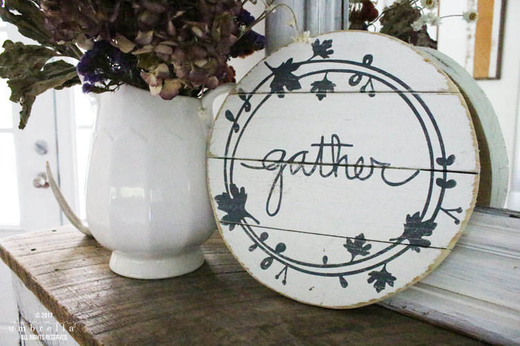 gather wooden sign diy