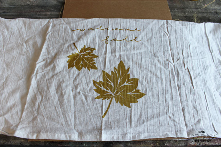 fall tea towel diy