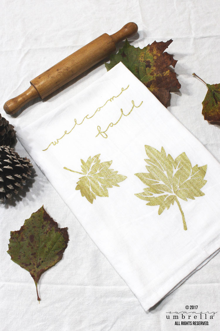 Autumn Leaves Tea Towels, Fall Tea Towel, Autumn Kitchen Decor