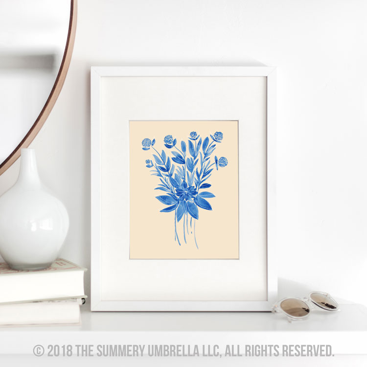 Free Download: Blue Flower Bouquet Printable