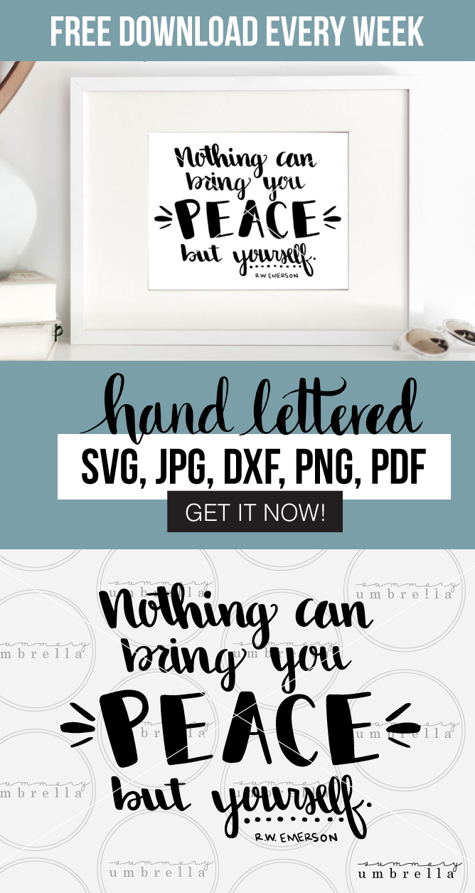 Do you love changing out your wall decor with inspirational and positive quotes? Then you're definitely in luck because this Nothing Can Bring You Peace Printable and SVG is the perfect reminder to always trust your journey. Not to mention it includes the following: SVG, JPG, PDF, PNG, and DXF files.