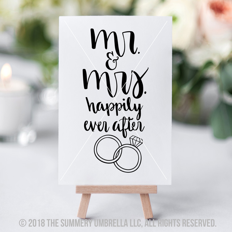 NEW DOWNLOAD: Mr and Mrs Happily Ever After SVG and Printable