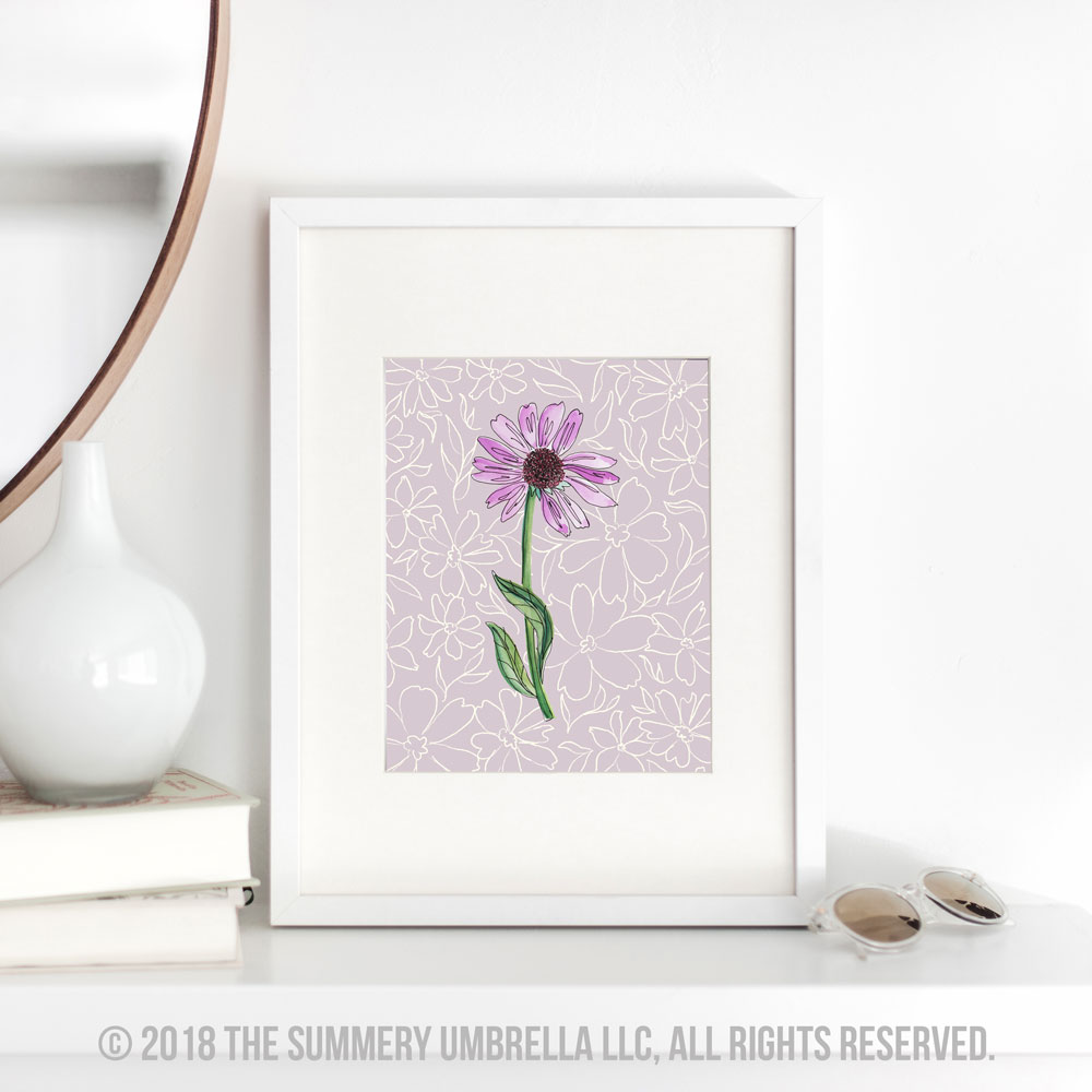 purple flower printable
