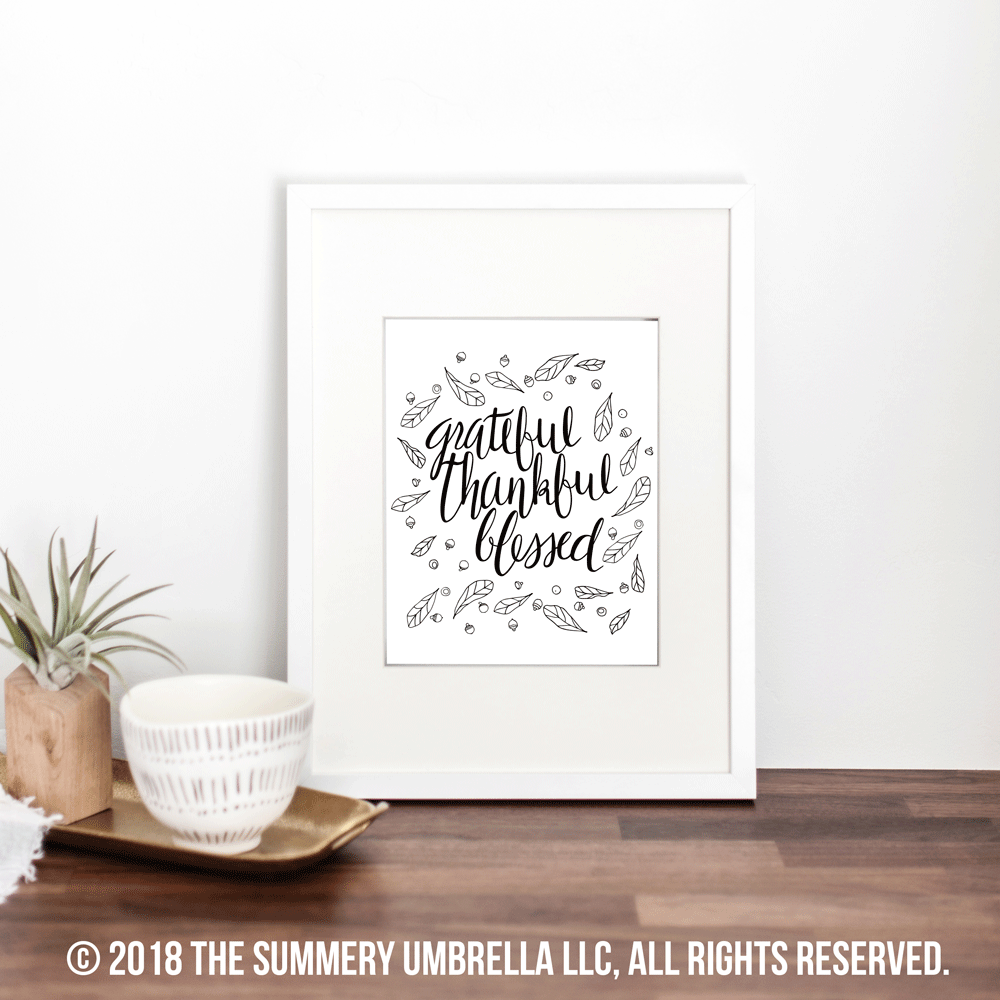 Feast Your Eyes on this NEW Grateful Thankful Blessed Printable and SVG