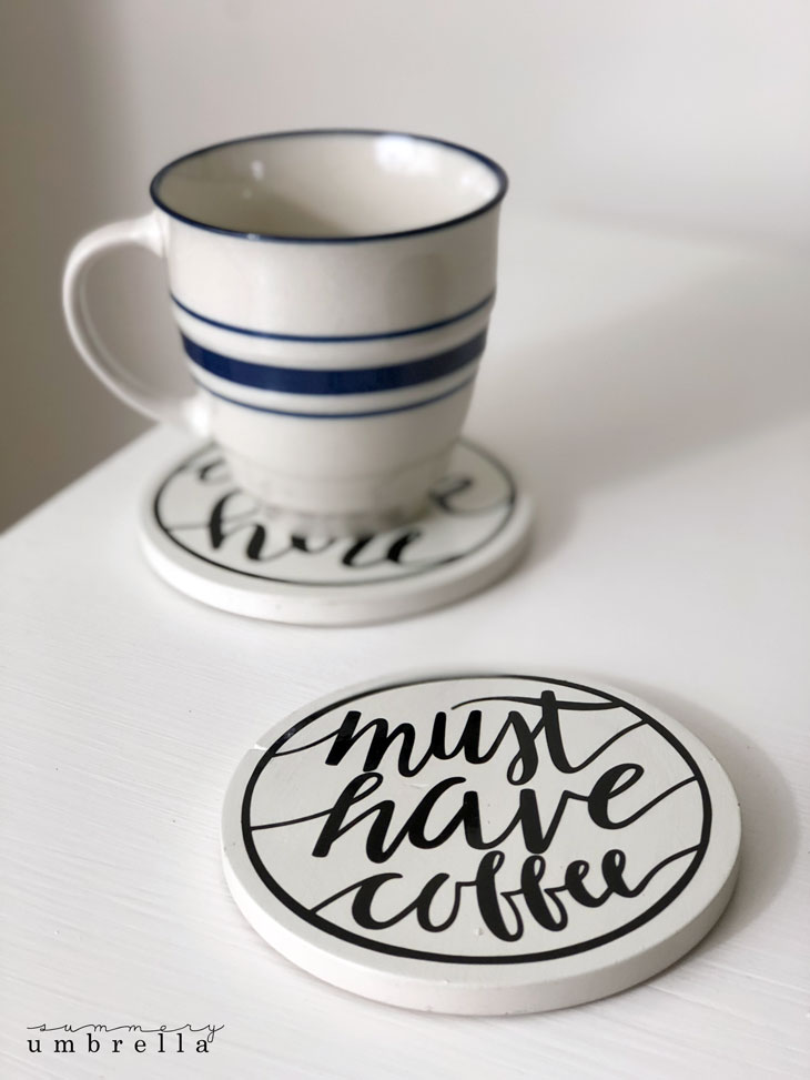 hand lettered drink coaster