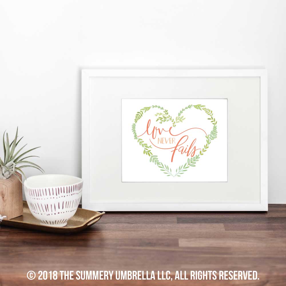 Love Never Fails Printable And SVG LZ Cathcart