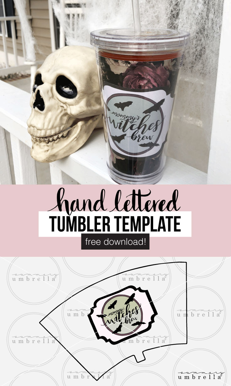 Enjoy your very own Halloween specialty with this DIY Mommy's Witches Brew Tumbler Template. Super easy and super free! Drink not included. ;) #momlife #witchesbrew #tumblertemplate #halloweentemplate #halloweentumbler #vector #vectorart #clipart