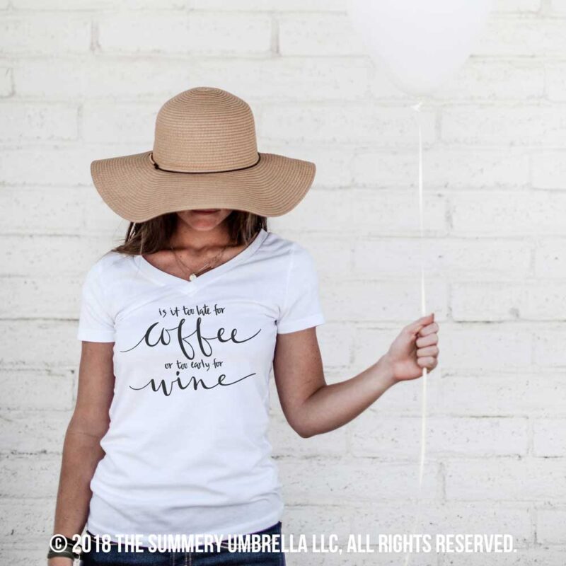 Too Late for Coffee SVG and Printable LZ Cathcart