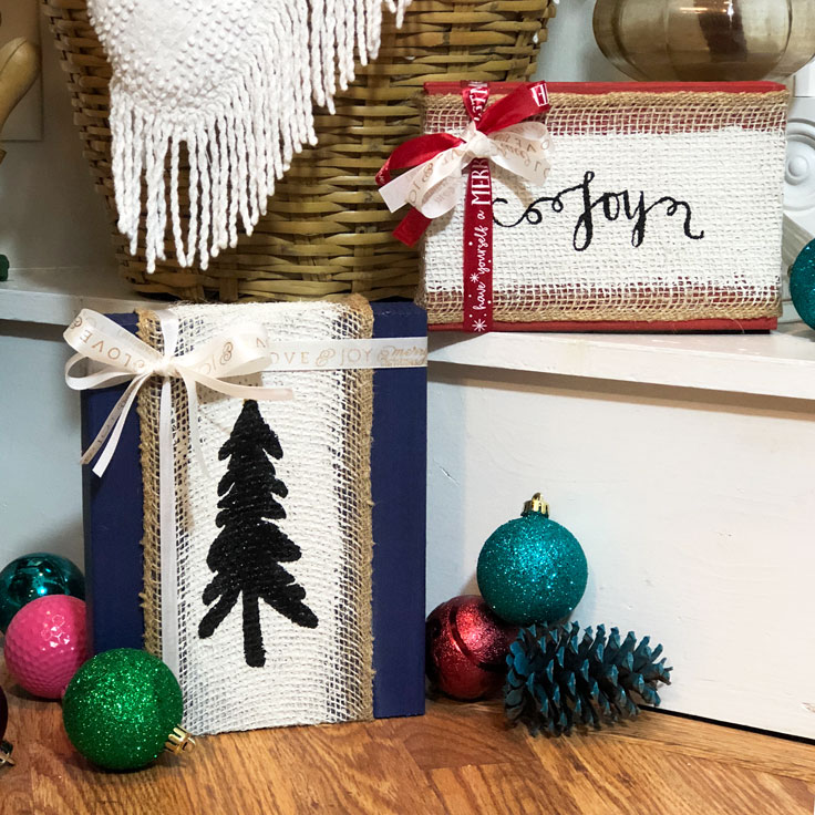 DIY Burlap Christmas Signs for Your Rustic Home
