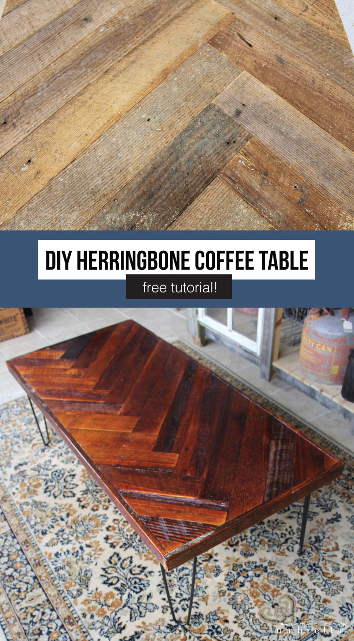 Have you ever wanted to create your very own DIY Herringbone Coffee Table with Hairpin Legs? Today, I'm going to show you how! MUST SEE! #coffeetable #diyfurniture #thesummeryumbrella