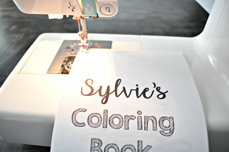 how to create coloring book binding with sewing machine