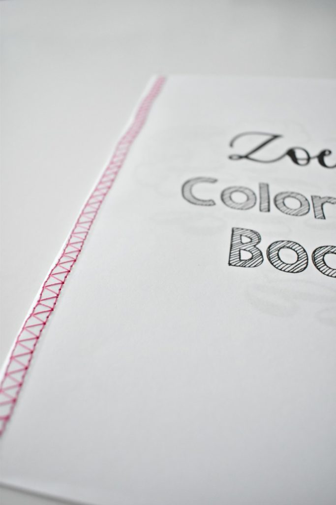 how to create coloring book binding with sewing machine