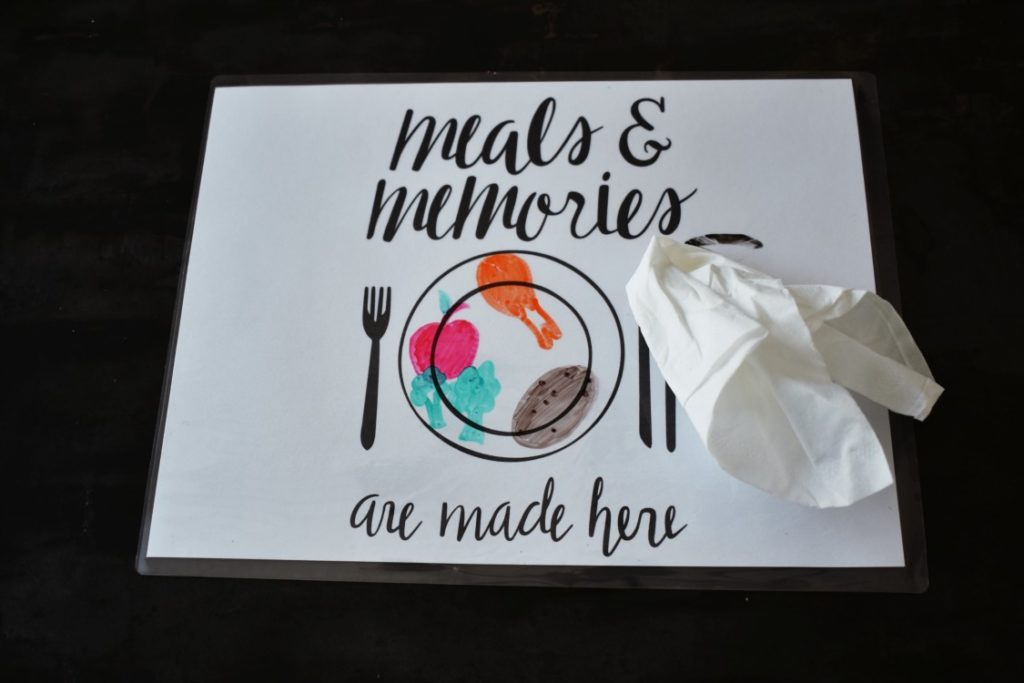 how to make DIY kids placemats to encourage healthy eating 