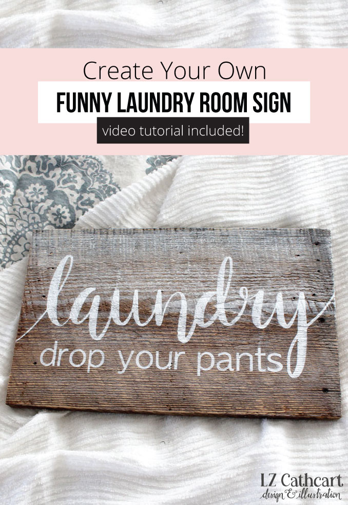 Your laundry room is greatly in need of a humorous sign created just by you! Learn how to DIY this funny rustic reclaimed wood sign for your laundry room with this easy tutorial today. #woodsign #DIYsign #laundryroom #TheSummeryUmbrella #LZCathcart