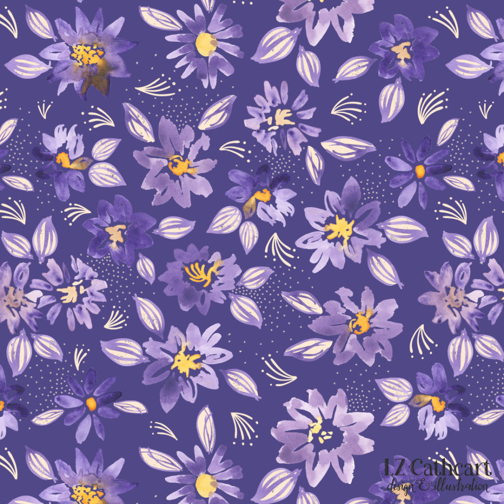 purple clematis pattern
