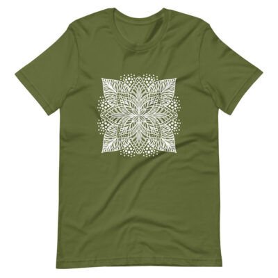 army green flower mandala women's t-shirt