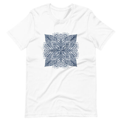 blue flower mandala women's t-shirt