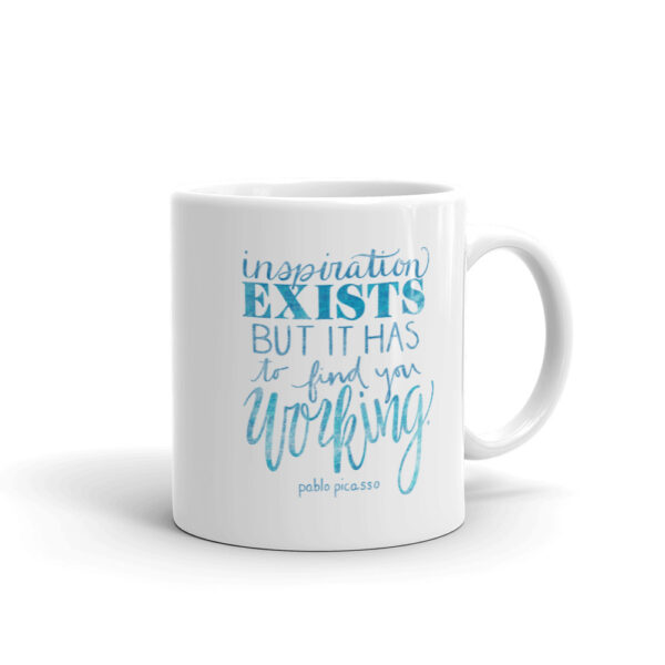 inspiration exists mug in blue